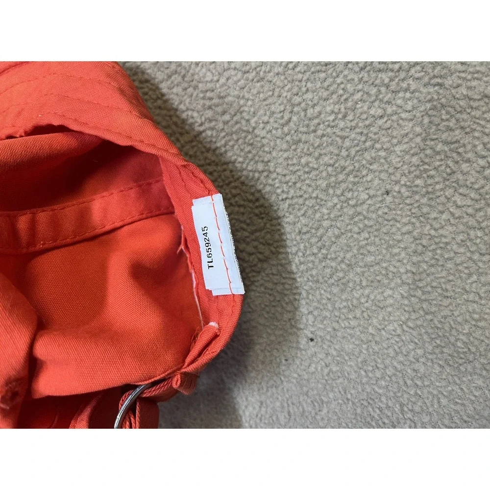 The North Face Coral Orange Cotton Twill Embroidered Logo Strapback Hat Cap